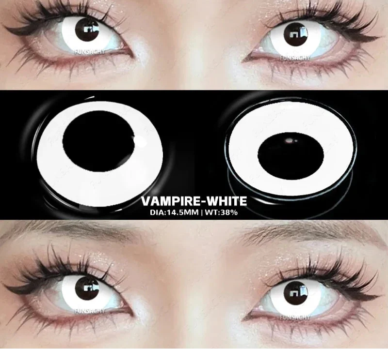 1Pair Halloween Colorful Contact Lenses Anime Cosplay Eye Lenses Multicolored Lens Black Red Mesh White Yearly Contacts