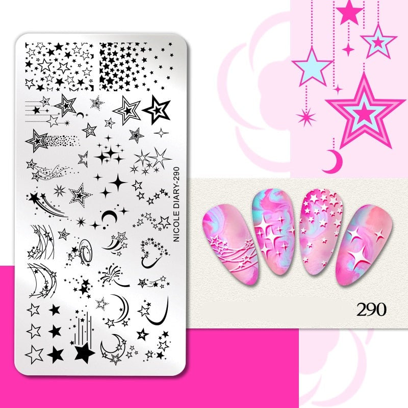 Halloween Series Nail Art Stamping Plates Snake Butterfly Designs Nail Polish Flower Printing Stamp Template Tools
