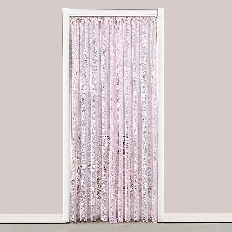 Bedroom Door Curtain French Style Lace Door Drape for Balcony And Bay Window White Girl's Decorative Partition Curtain