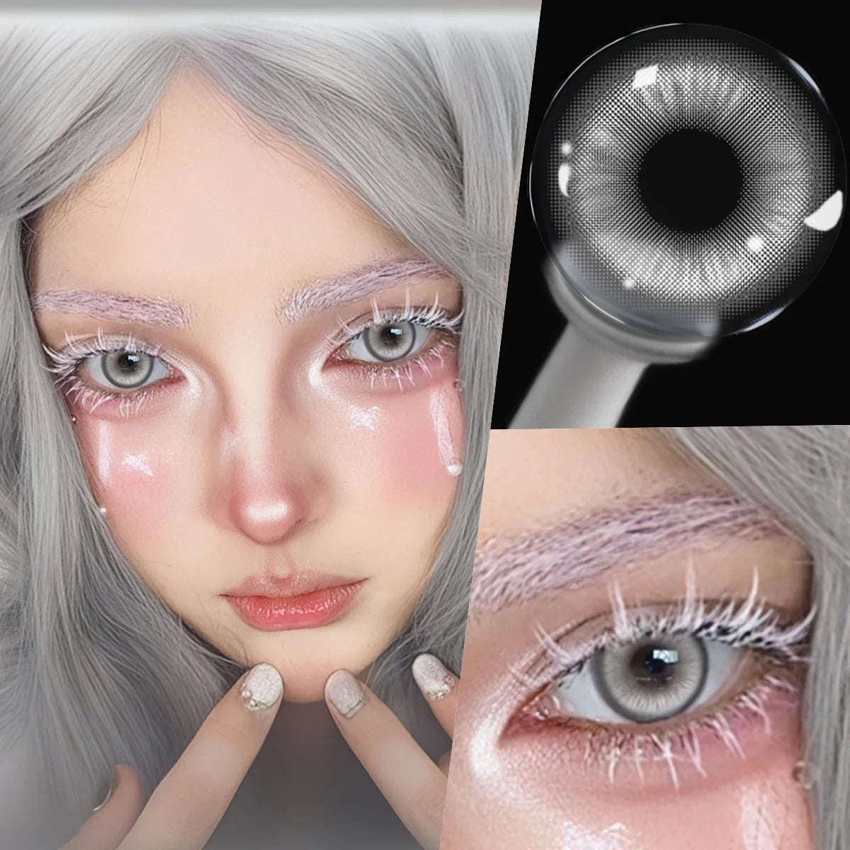 14.20 Blue Small Pupil Cosplay Colored Contact Lenses, 1 Pair Yearly Wear Eye Lenses for Halloween Themed Cosplay