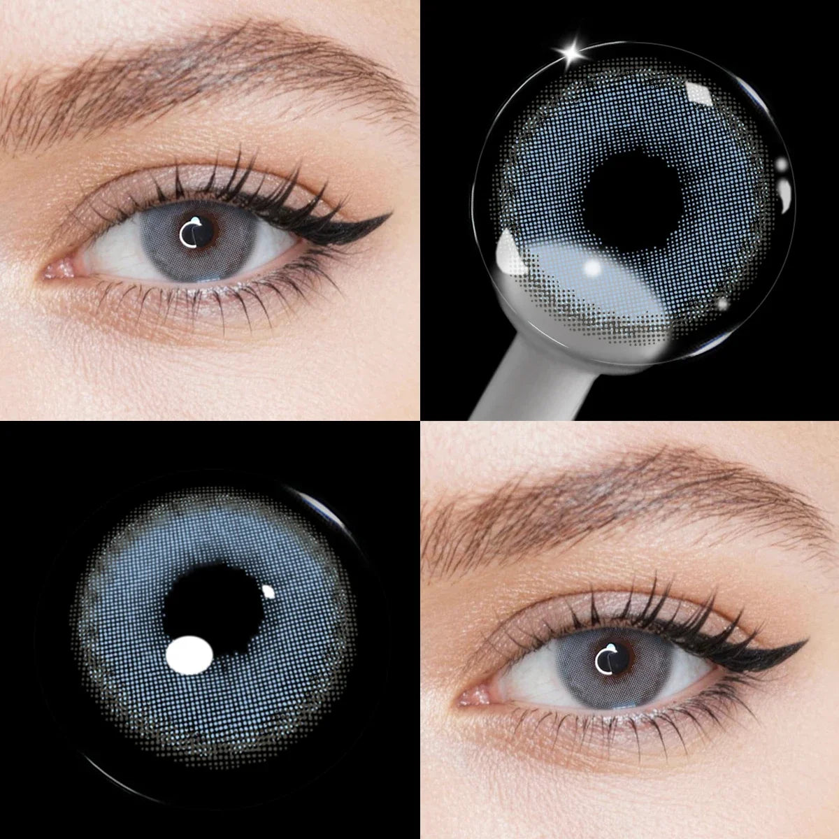 14.2mm Mirage Blue Small Pupil Colored Contact Lenses Half Yearly Natural Soft Lens For Women Daily Makeup Contacts