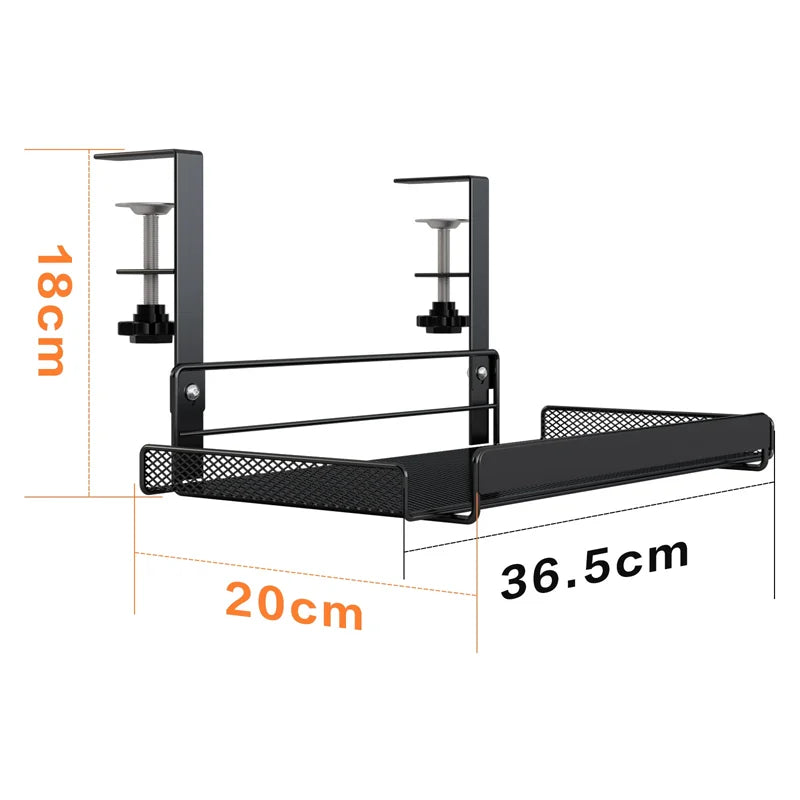 Undertable Storage Rack Plug-in Cable Office Supplies Storage Shelf Metal Adjustable Durable Under Desk Cable Organizer Rack