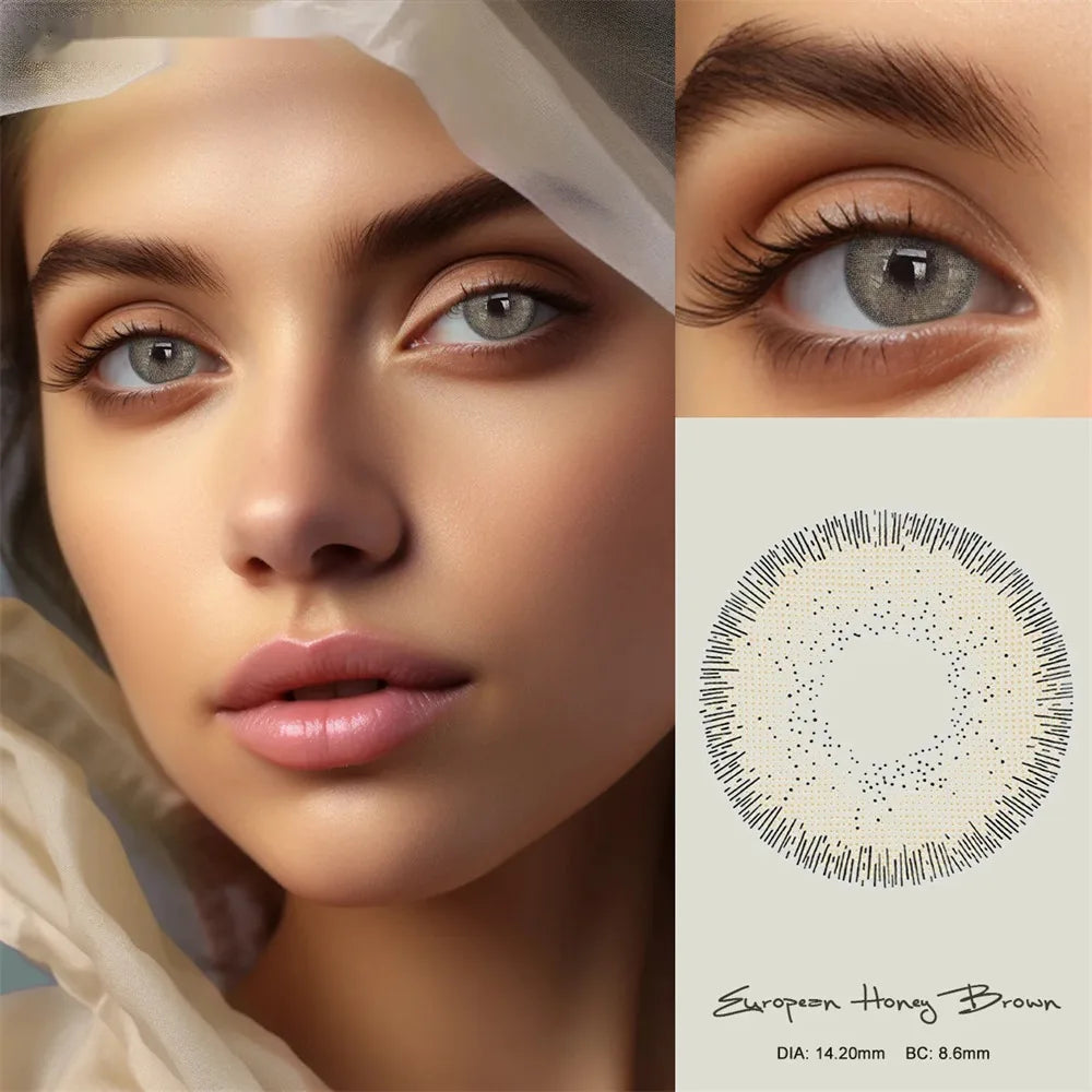 Eyes Color Contacts Colored Contact Lenses Lens Small Pupil Beauty Prescription Myopia Daily 14.2mm 2Pcs Half Year