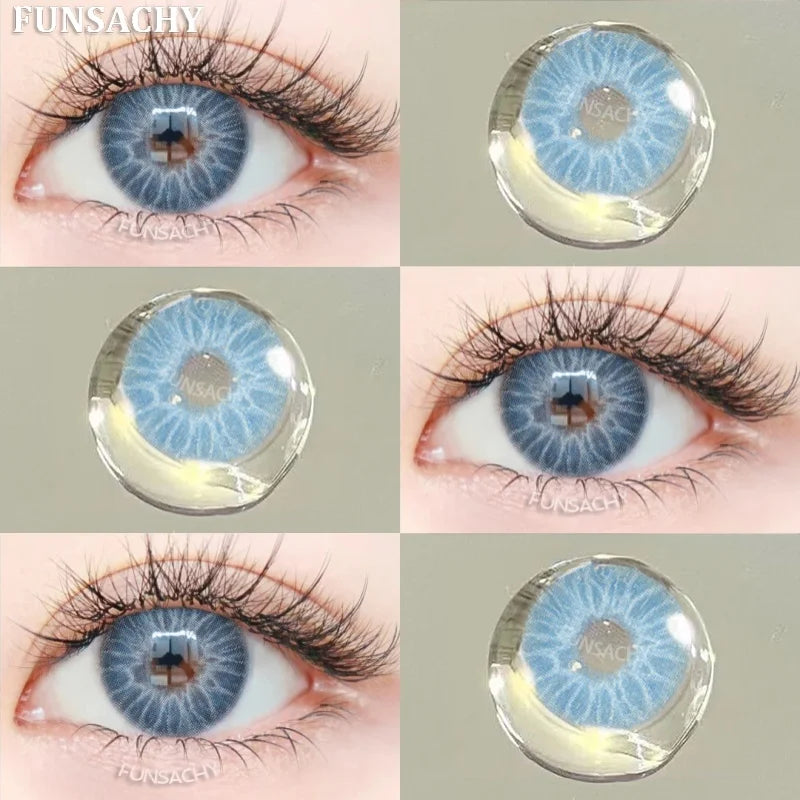1pair Colorcon Contact Lenses Green Color Lens Natural Brown Eye Contacts Gray Pupils Beautiful Cosmetic Yearly Lenses