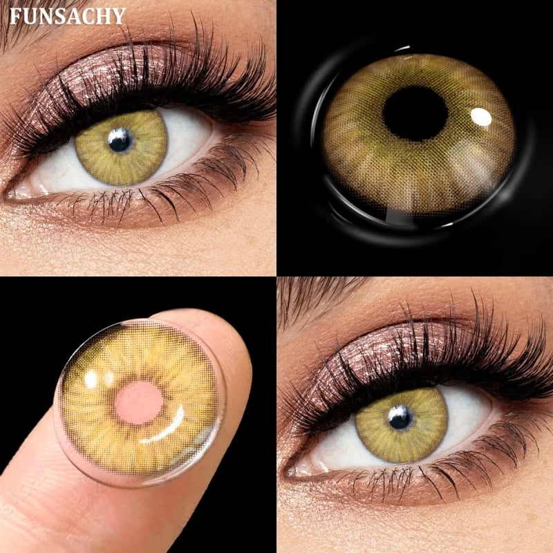 1 Pair Gray Color Contact Lenses for Eyes Natural Brown Blue Lenses Green Eye Contacts Beauty Cosmetic Pupils Yearly