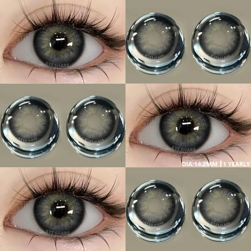 1Pair Color Contact Lenses for Eyes Natural Brown Lenses Fashion Blue Lenses Green Eye Contacts Yearly Use Eye Lens