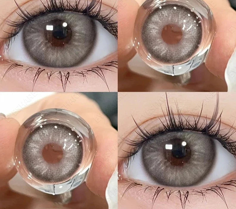 2pcs Colored Contact Lenses for Eyes Natural Look Brown Eye Lenses Gray Pupils Blue Lenses Green Contacts Beauty Makeup