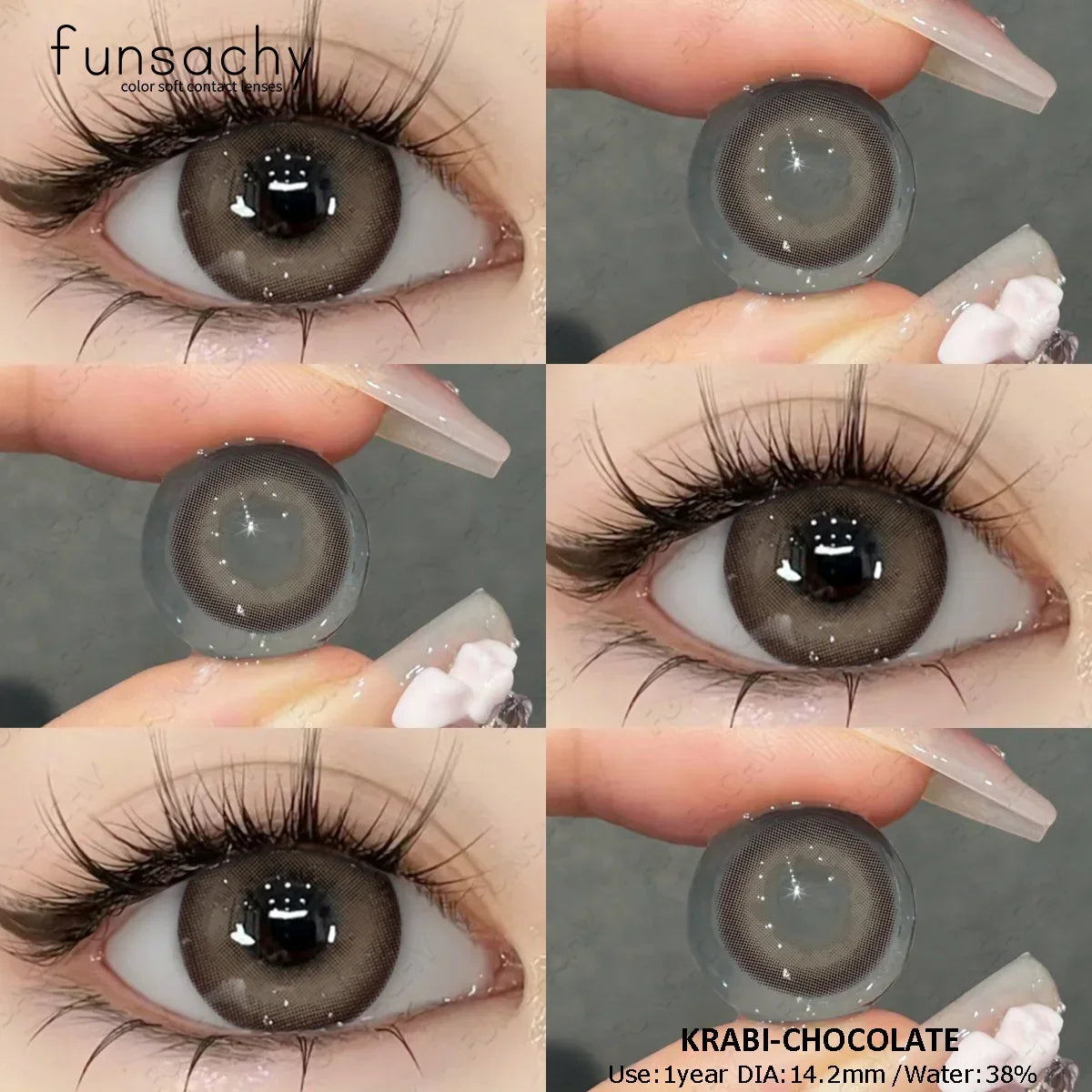 0~-8.00 Degree 1 Pair Myopia Colorcon Korean Lenses Color Prescription Contact Lenses Brown Natural Eye Contacts Lens