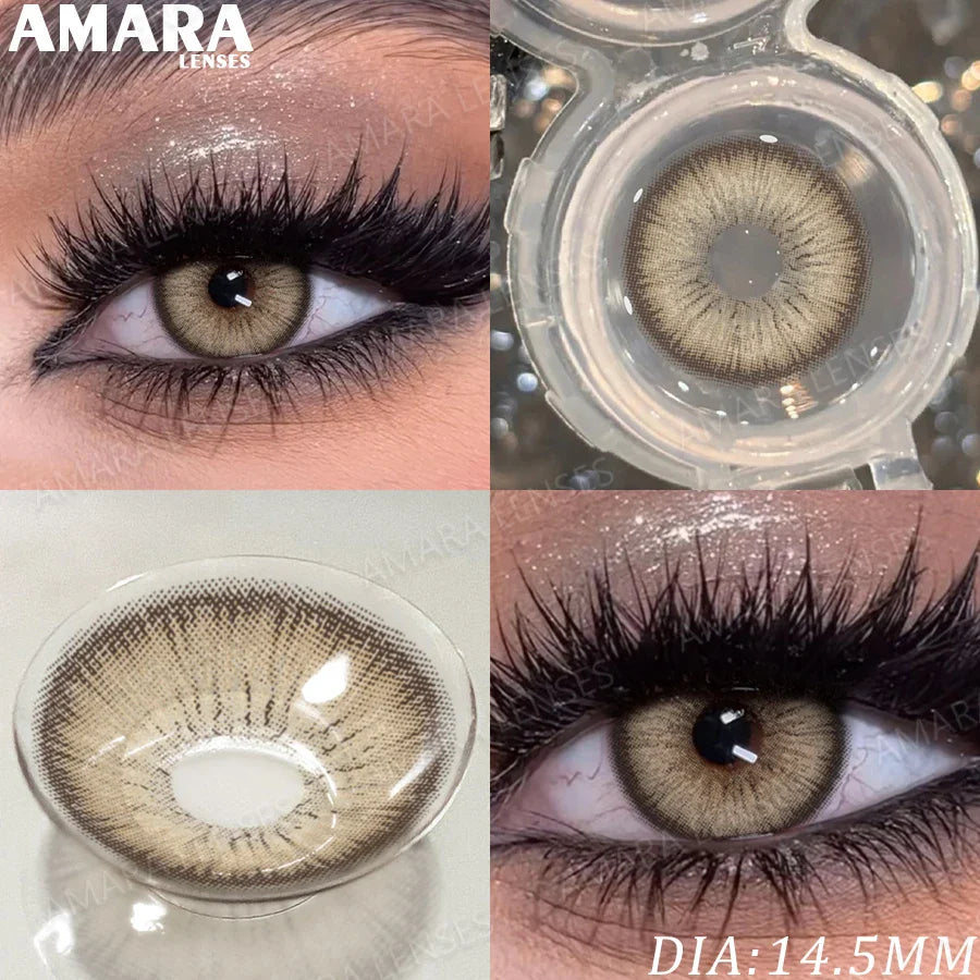 1 Pair Fashion Color Contact Lenses for Eyes Brown Lenses Colorcon Blue Lenses Yearly Beautiful Grey Eye Pupils Lens