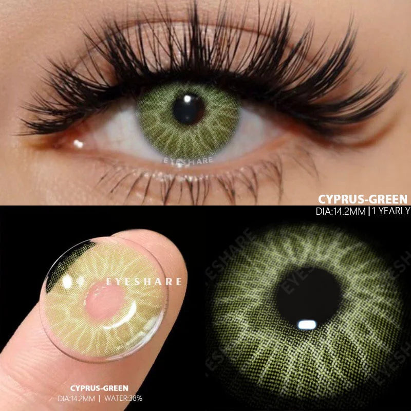 1 Pair New Colored Contact Lenses Fashion Green Eyes Lenses Natural Blue Lenses Gray Contacts Fast Delivery Yearly Lens