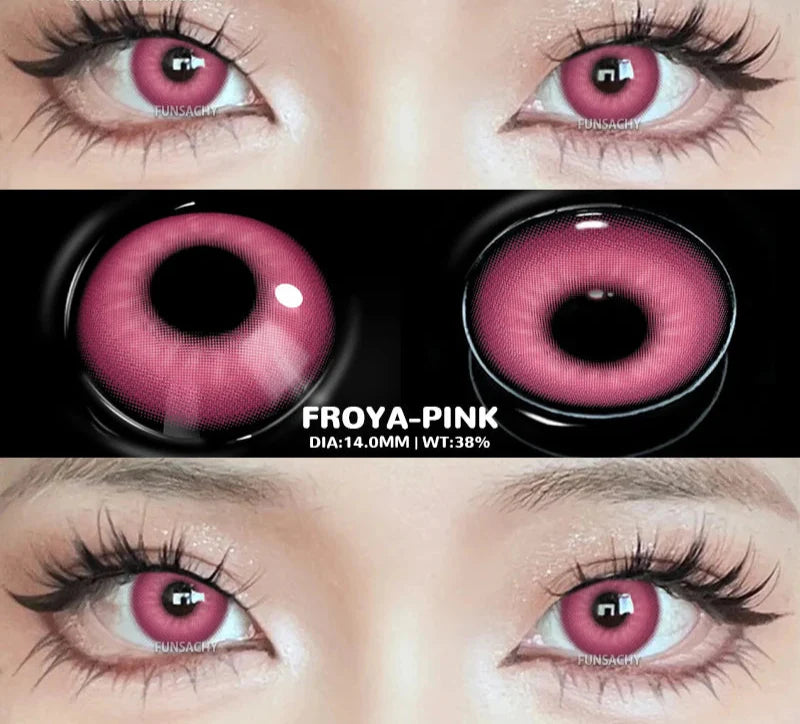 1Pair Halloween Colorful Contact Lenses Anime Cosplay Eye Lenses Multicolored Lens Black Red Mesh White Yearly Contacts