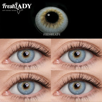1 Pair Blue Colored Contact Lenses Gray Eye Lenses Natural Eyes Makeup Beauty 14.20mm Yearly Use