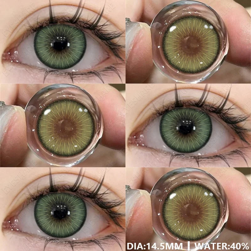 Colored Contacts Lenses for Eyes Fashion Blue Contact Lenses Brown Lenses Cosmetic Green Eye Contacts Yearly 2pcs/pair