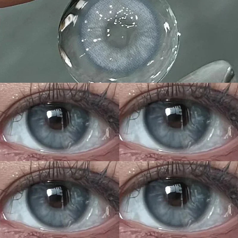 1pair Blue Green Gray Brown Color Contact Lenses Circle Lens 14.2mm