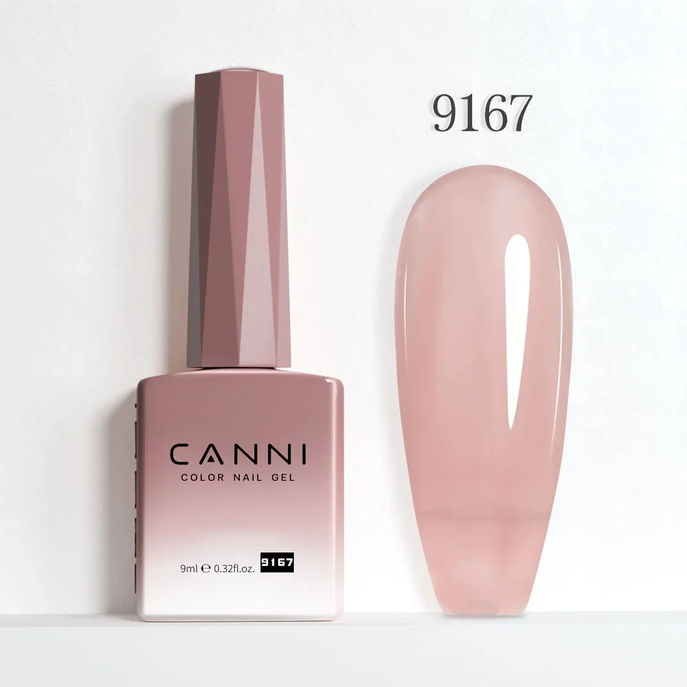 Nail Gel Polish HEMA FREE Translucent Jelly Gel Varnish Semi Transparent Super Glossy Ultra Consistency Round Shape Brush