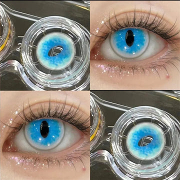 Eye Eyes Color Contacts Colored Contact Lenses Lens Small Pupil Enlarging Cosplay Blue Soft 2Pcs 1 Year Use