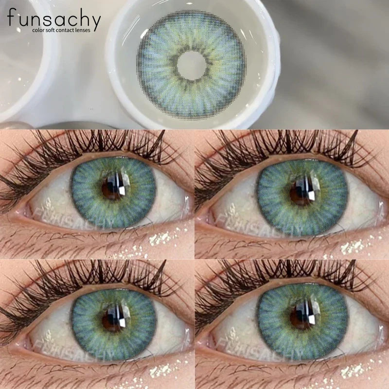 Natural Brown Contact Lense for Eyes Colorcon Blue Lenses Beautiful Gray Pupils Cosmetics Yearly Soft Eyes Contact Lens