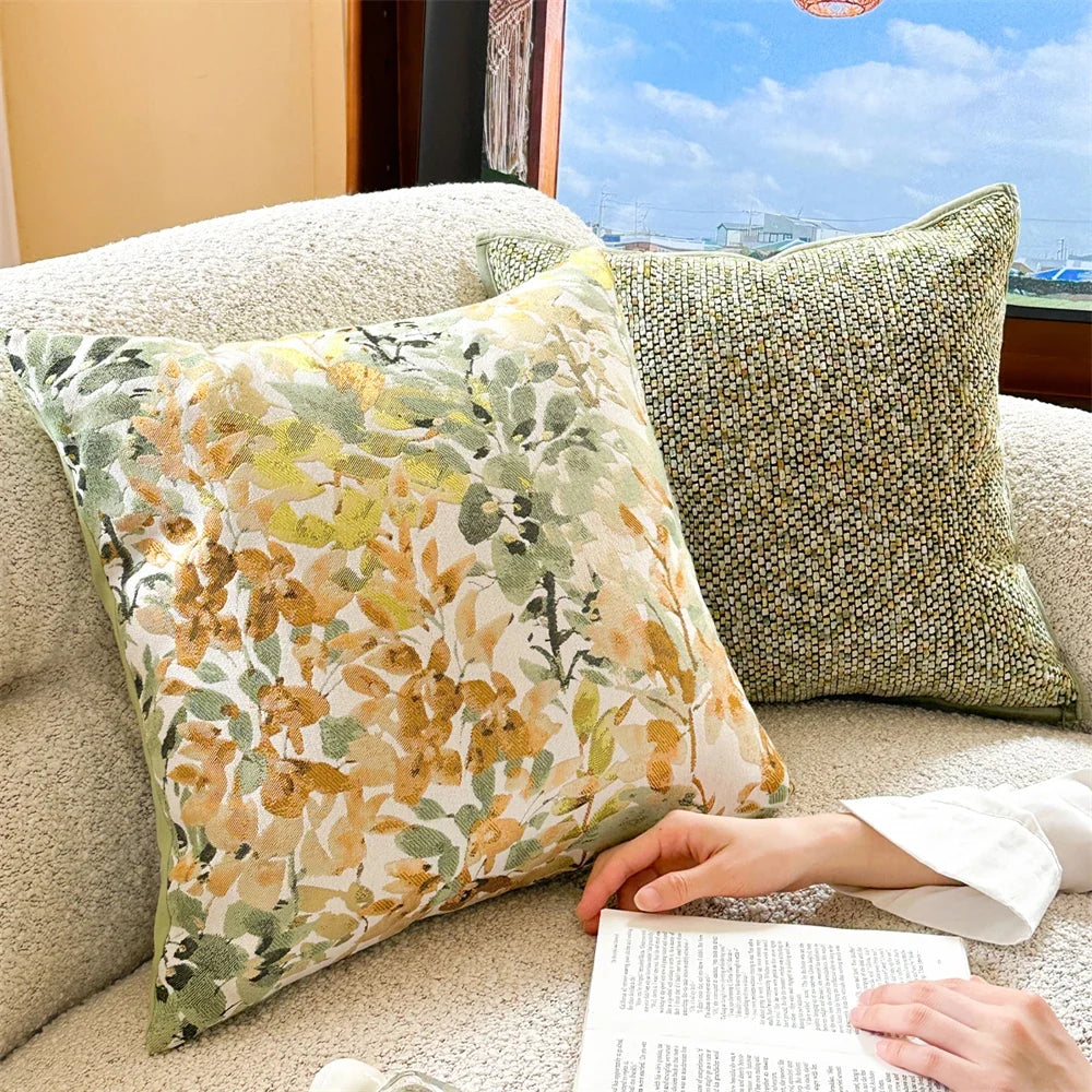 Korean Style Romantic Pillows For Home Decor Living Rooms Sofas Cushions Chenille Jacquard Waist Pillows Backrests Pillowcases