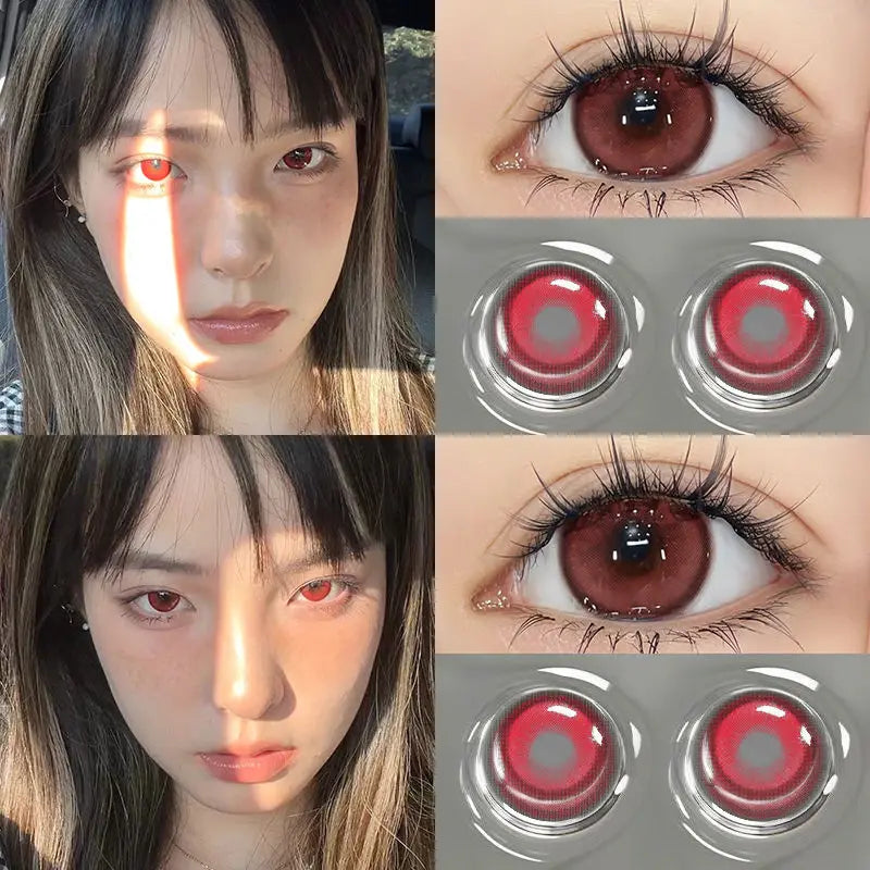 1 Pair Hot Selling Color Contact Lenses With Prescription Myopia Lenses Green Lens for Women Makeup Yearly Fast Shipping