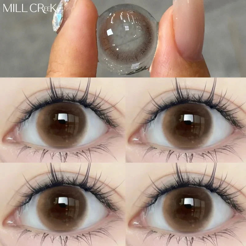 Colored Contact Lenses for Eyes Brown High Quality Lense with Degree Natural Beauty Eye Contacts Lenses Yearly 1 Pair