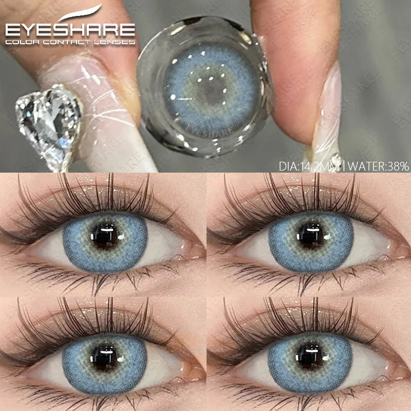 1pair Fashion Color Contact Lenses for Eyes Natural Brown Eyes Contacts Lenses Colorful Makeup Gray Eyes Lenses Yearly