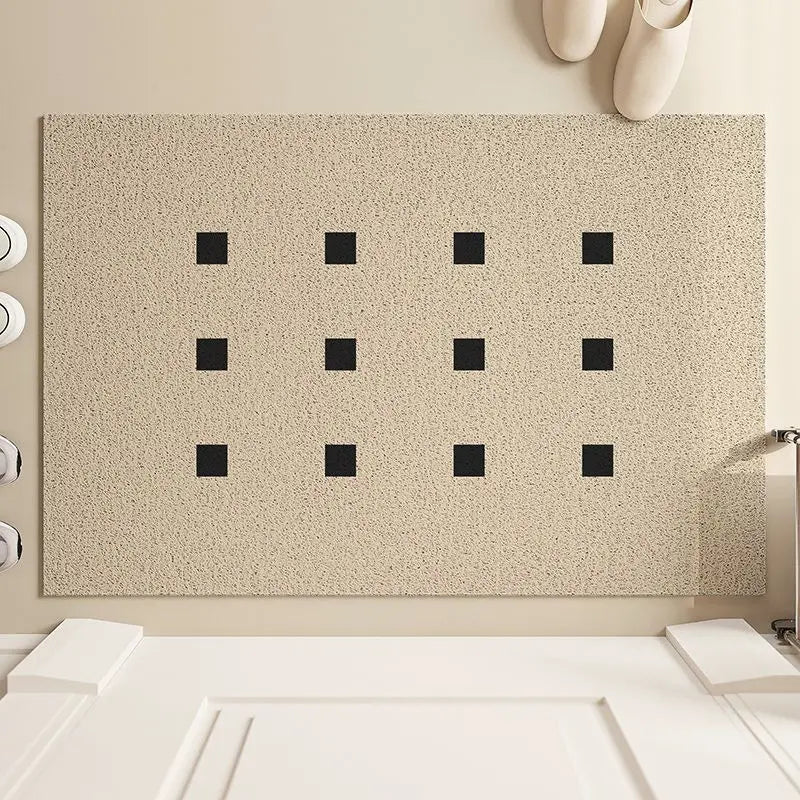 Minimalist Dot Pattern Wire Loop Mat Non-Slip Washable Dirt-Trapping Rug for Entryway Living Room Office