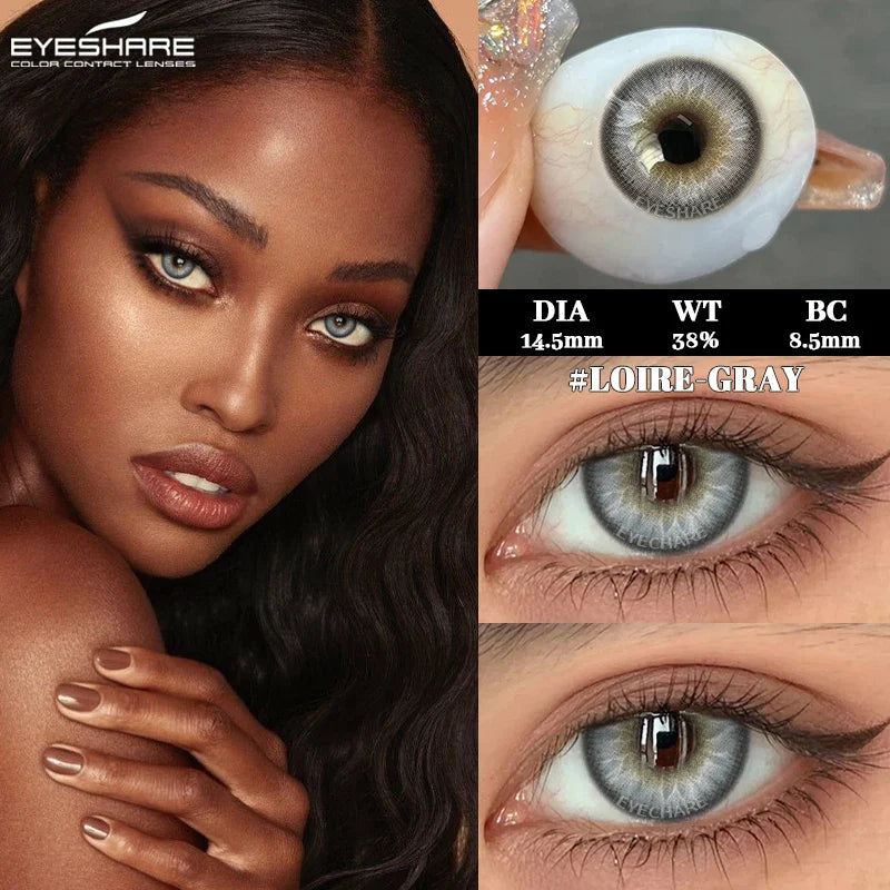 2pcs New High Quality Gray Brown Beauty Pupils Colored Contact Lens Blue Beauty Lenses Yearly Green Eyes Contact