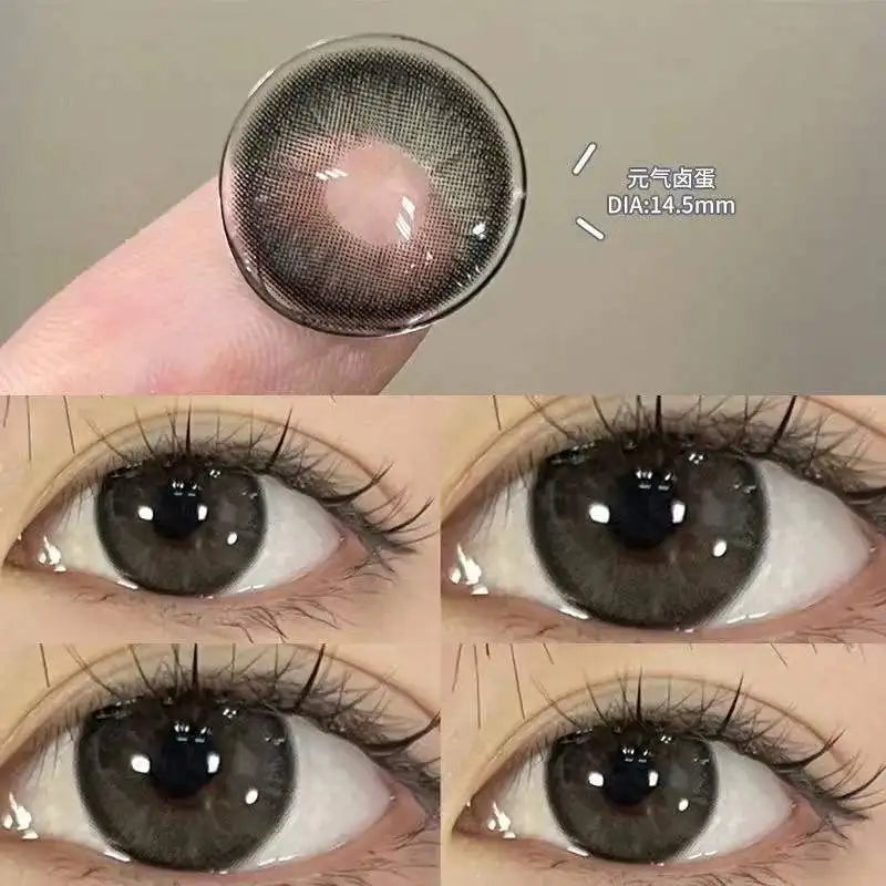 2pcs Yearly Contacts Lences Myopia Beautiful Big Black Eye Colored Contact Lenses Color With Prescription Myopic Lens