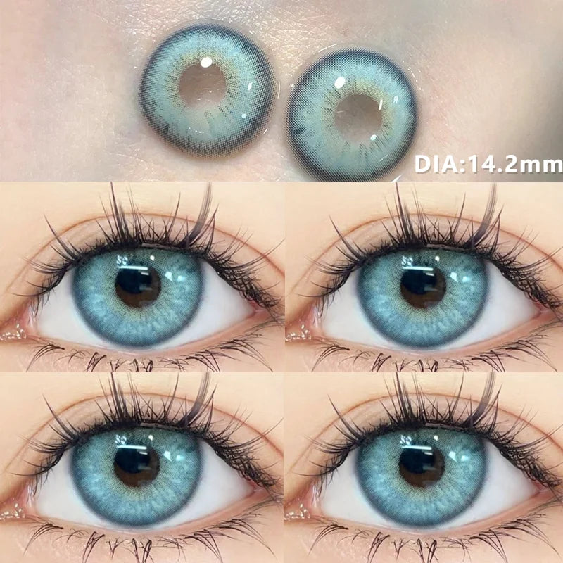 2pcs/Pair Myopia Natural Korean Lens Color Contact Lenses Blue Contact Lens Green Pupil Beauty Eyes Lenses Makeup New