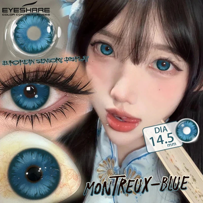 1 Pair Cosplay Colored Contact Lenses Red Lenses Halloween Blue Beauty Makeup Eyes Lenses Anime Purple Eyes Contacts