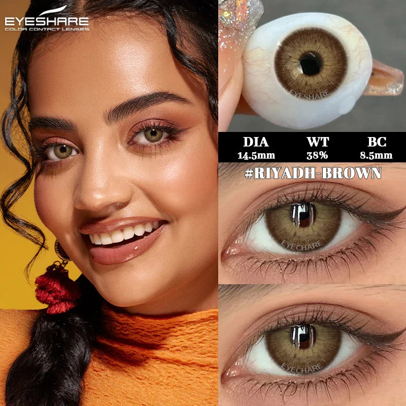 2pcs New High Quality Gray Brown Beauty Pupils Colored Contact Lens Blue Beauty Lenses Yearly Green Eyes Contact