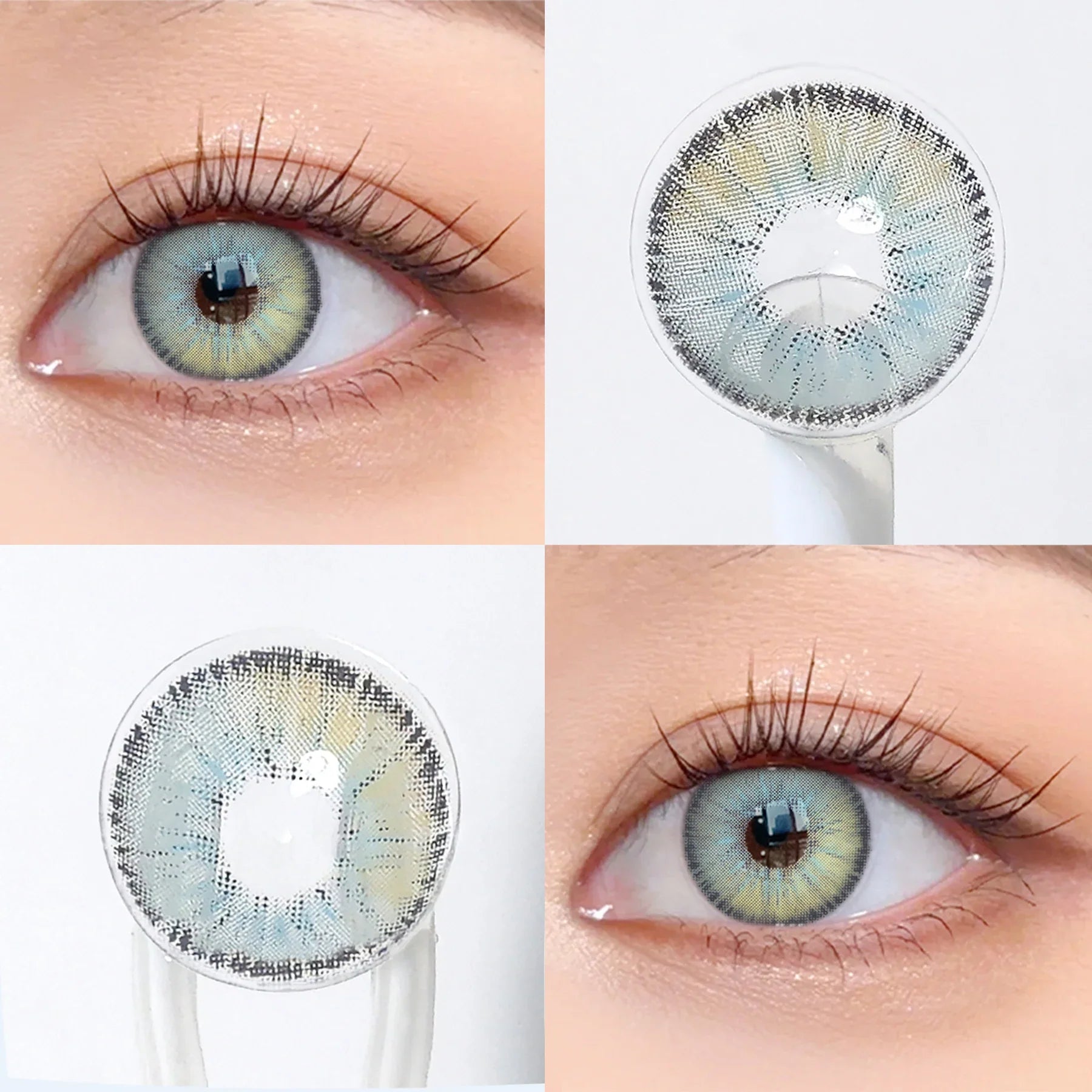 Ash Blue Colored Contact Lenses  1Pair Yearly Butterfly Violet Natural Small Pupil Contact Lenses For Summer Autumn