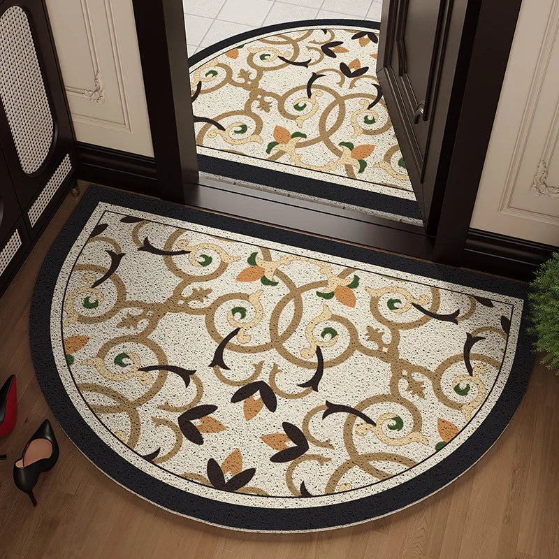 Semi-Circular Shape Wire Loop Entrance Door Mats PVC Hallway Floor Mats Kitchen Bathroom Carpets Home Decor Door Feets Area Rugs