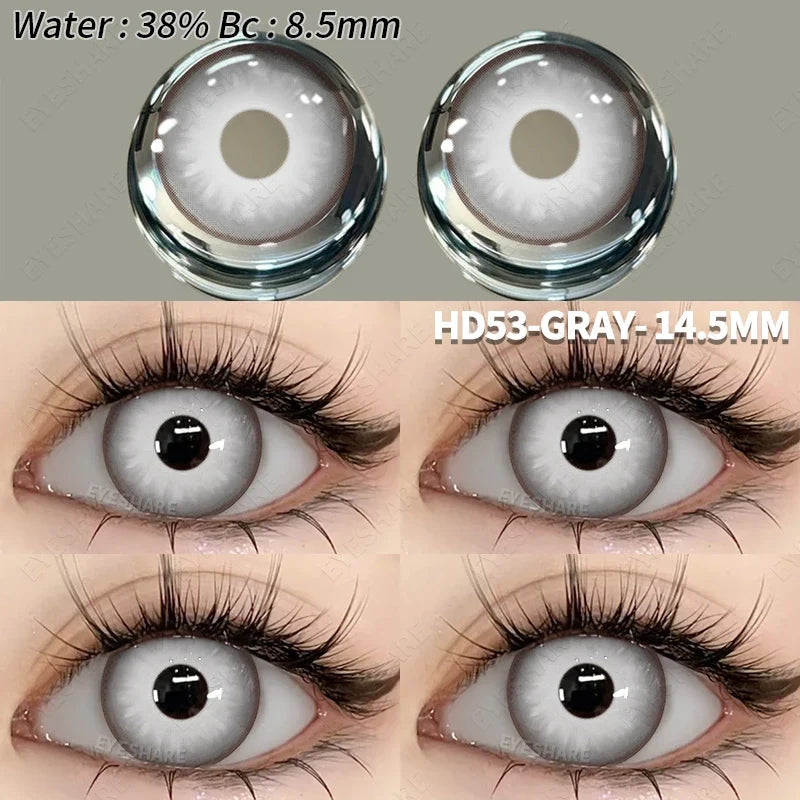 2pcs Cosplay Colored Contact Lenses Crazy White Contact Lenses Anime Black Eye Lenses Halloween Beauty Makeup Lens