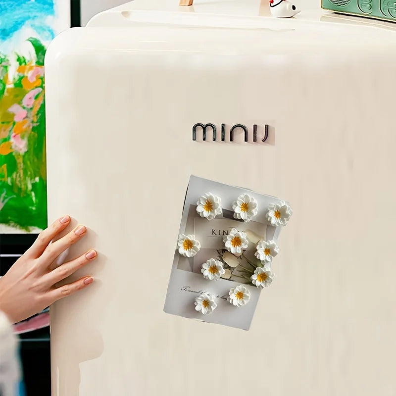10pcs Simulation Resin Flower Refrigerator Magnets Creative Cute Magnetic Stickers Home Kitchen Decoration Magnets