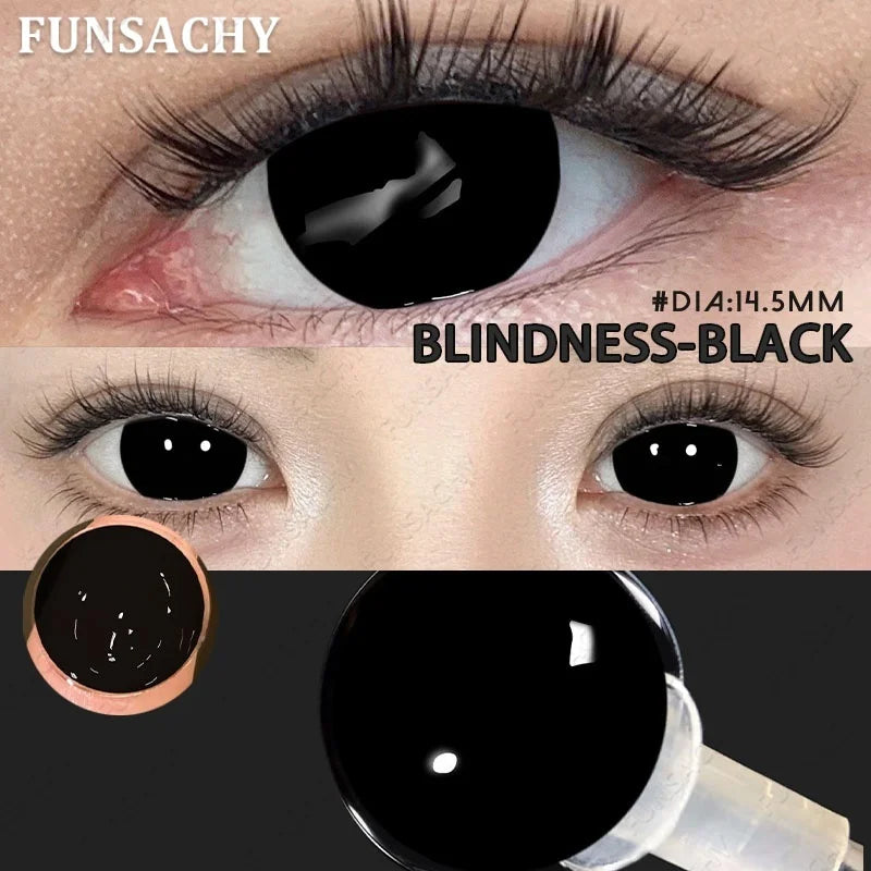Cosplay Lenses White Black Contact Lenses for Halloween Party Makeup Contact Lens 14.0mm/14.5mm Anime Cosplay Softlens
