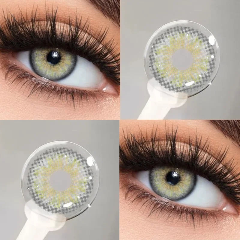 1 Pair Hot Sales Green Color Contact Lenses for Eyes Siri Series Myopia Lenses 0~-8.00 Degree High Quality Blue Iris Lens