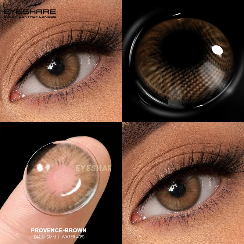 1pair Brown Color Contact Lenses Gray Fashion Lenses Brown Colored Lens Gray Beauty Pupils purple Softlenses eye makeup