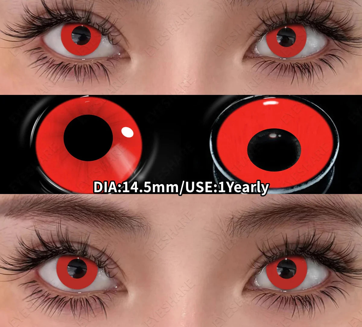 Cosplay Colored Contact Lenses Crazy White Lenses Red Anime Contacts Halloween Beauty Makeup Lens Black Eyes Contacts