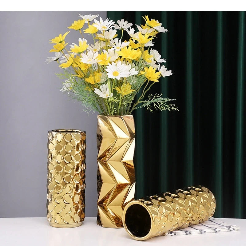 Ceramic Vase Light Luxury Tabletop Hydroponic Flower Arrangement Vases Modern Home Decoration Accessories
