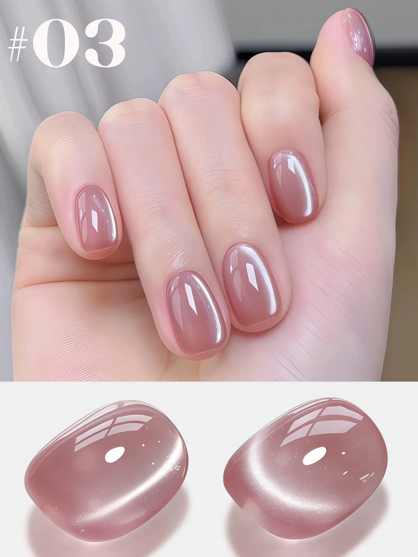 12ml 1-16pcs Autumn Nails New Clear Pink Glass Bead Moonlight Magnet Cat Eye Gel Nail Polish Whitening Nail Supplies
