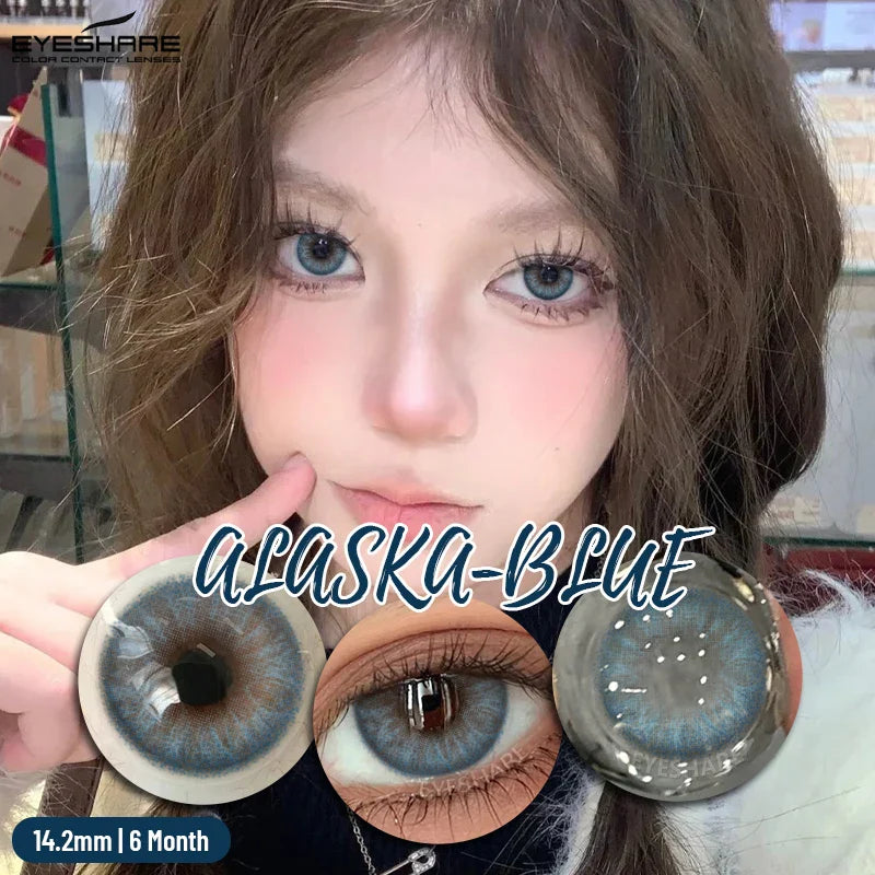 Gray Pupils Colored Contact Lenses Blue Eye Lenses 1 Pair Yearly Color Contacts Lenses for Eyes Makeup Green Contacts