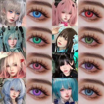1pair/2pcs Colored Contact Lenses for Eyes Pink Contacts Purple Lenses Cosplay Contact Lenses Yearly Fashion Eye Lenses
