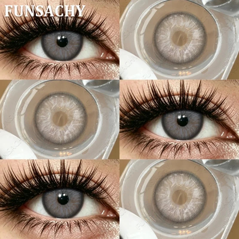 2Pcs New Colored Contact Lenses Grey Blue Green Series Soft And Comfortable BrownContact Lenses Yearly Beautiful Pupils