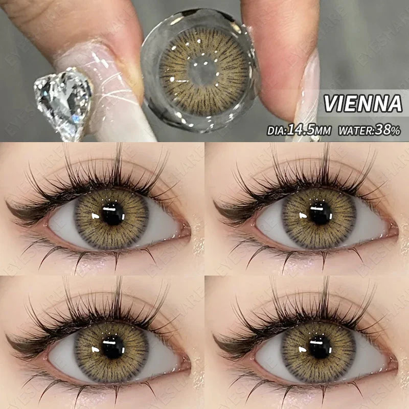 1pair Colored Contact Lenses Yearly Natural Look Brown Lenses Gray Contacts Blue Lenses Fast Delivery Green Eye Lenses
