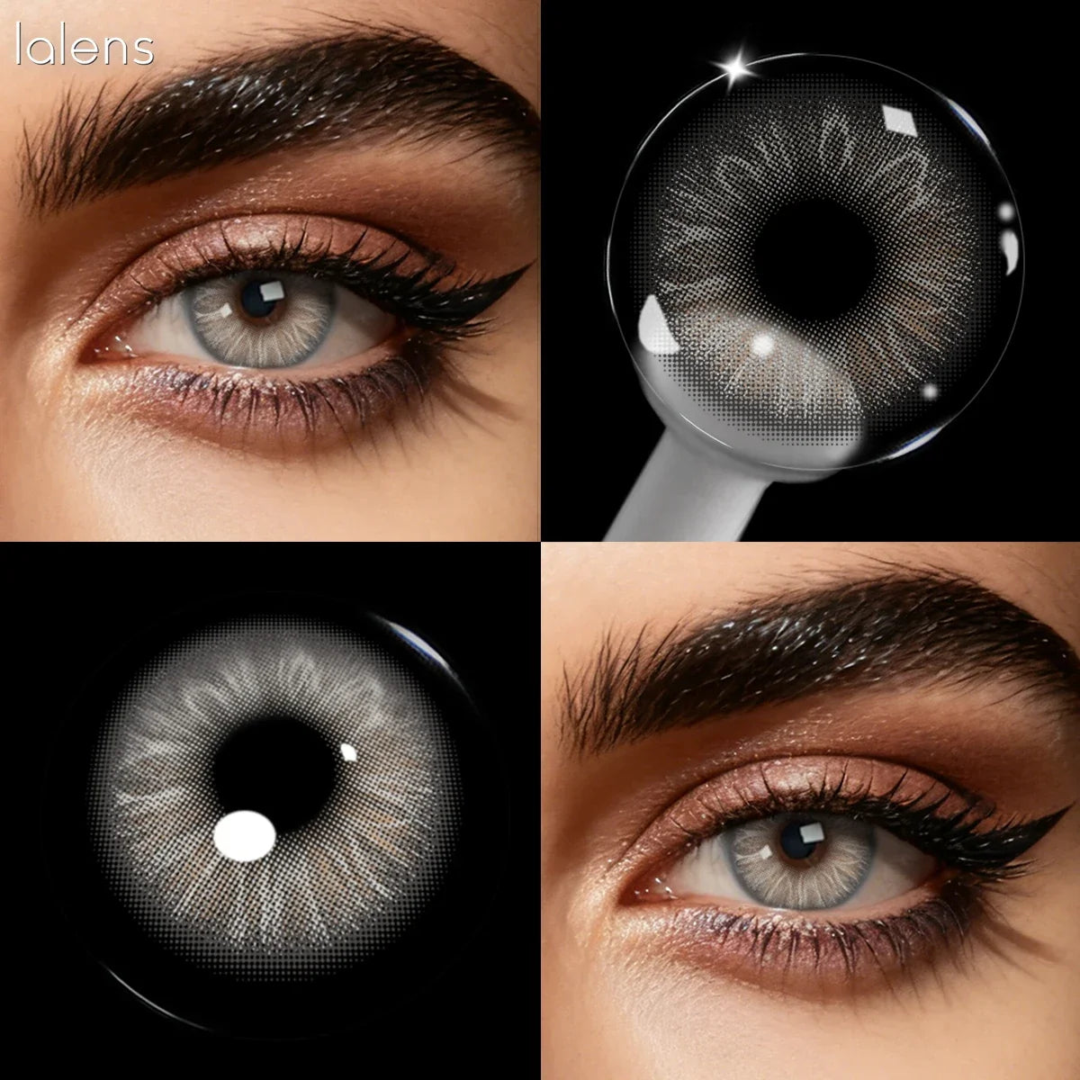 Blue Gray Natural Contact Lenses 1 Pair Half Year Eye Enlarging Cosmetic Lenses Natural Beauty for Daily Makeup