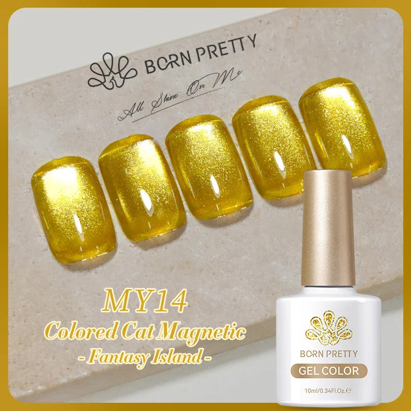10ml Leopard Cat Magnetic Eye Gel Nail Polish Autumn Night Coffee Brown Glass Beads Soak Off UV LED Manicure Nail Ar