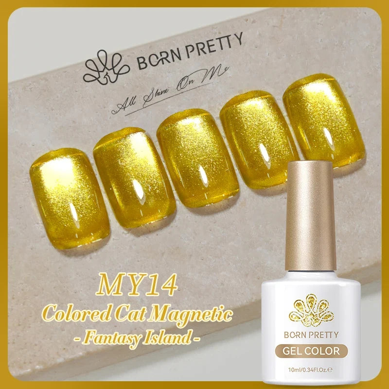 10ml Leopard Cat Magnetic Eye Gel Nail Polish Autumn Night Coffee Brown Glass Beads Soak Off UV LED Manicure Nail Ar