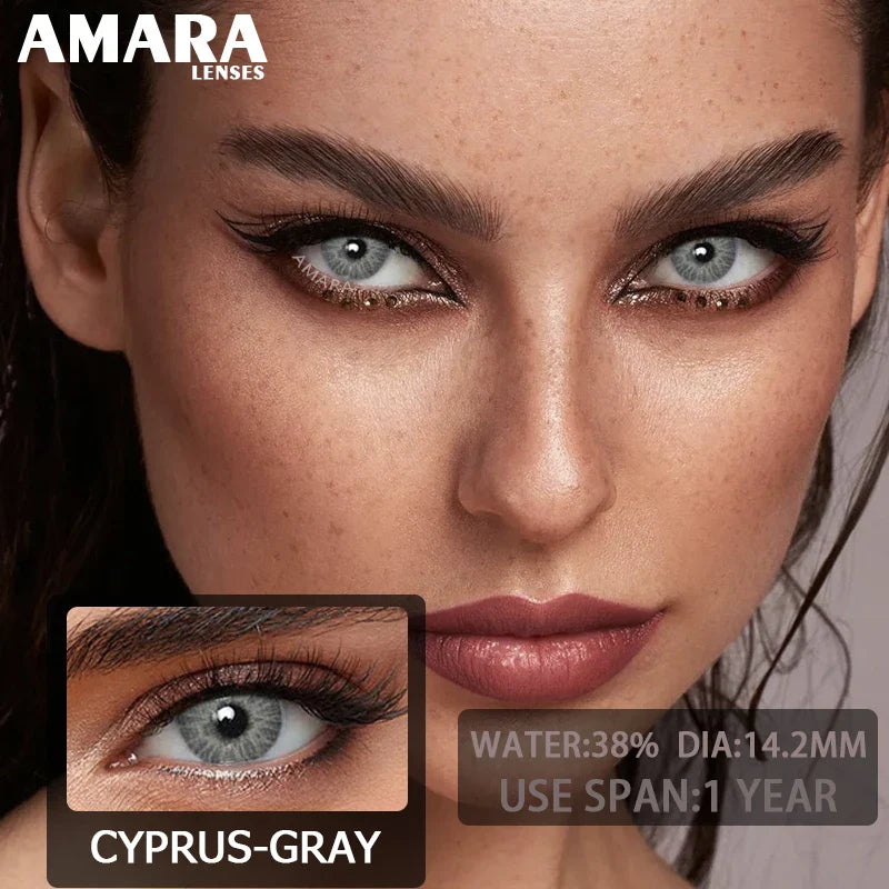 1 pair Colored Contact Lenses Natural Look Green Lenses Gray Contact color Lenses Beauty Pupil Eye Cosmetics Yearly Use