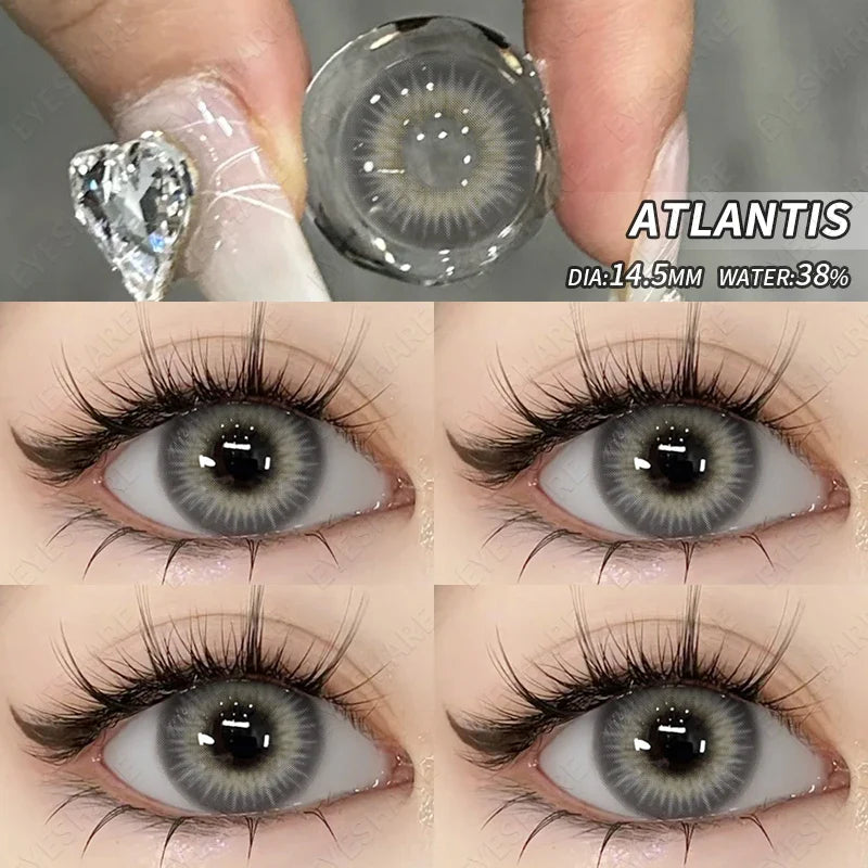 1pair Colored Contact Lenses for Eyes Cosplay Contact Lens Halloween Eyes Lens Yearly Use Eye White Lenses Black Lenses